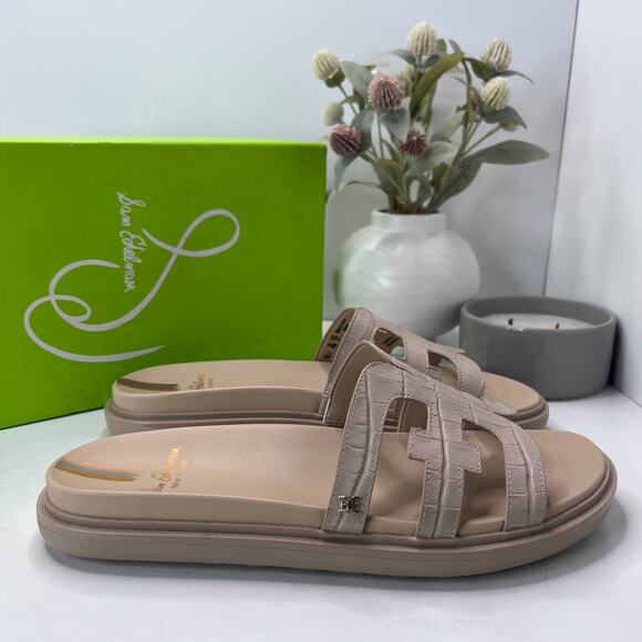 Sam Edelman Valeri Oak Croc Platform Slide Sandals I0103L5201 Women’s 11M NWB - Picture 3 of 10